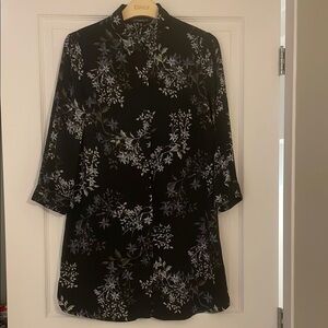 Dynamite Black Shirt Dress with Floral Print, size Small